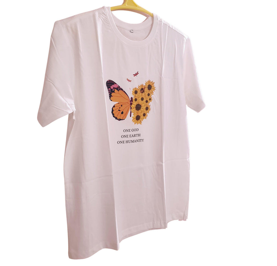 Daisy White Half Sleeve T-Shirt