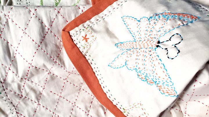 Handmade Traditional Nokshi Kantha 6-layered Quilt for Children