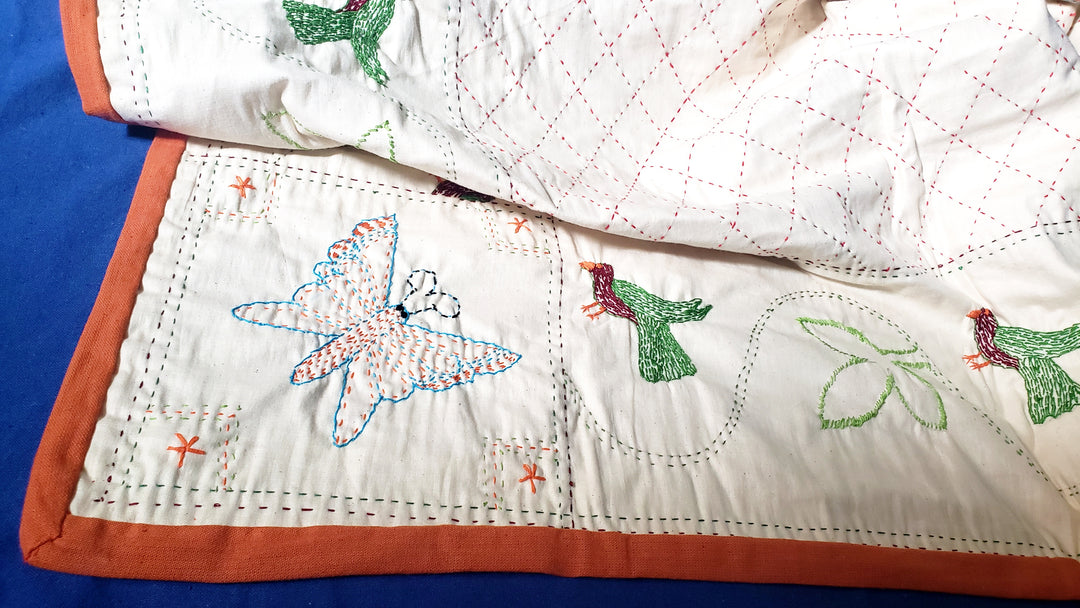 Handmade Traditional Nokshi Kantha 6-layered Quilt for Children