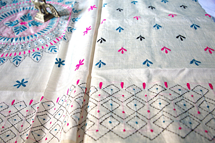 Kantha Stitch Saree