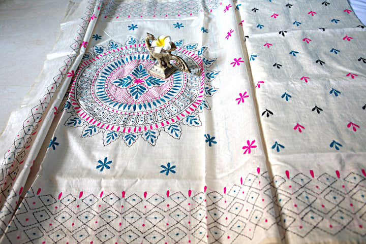 Kantha Stitch Saree