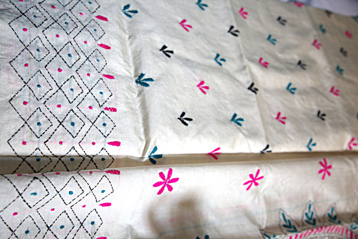 Kantha Stitch Saree