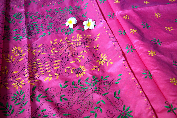 Kantha Stitch Saree