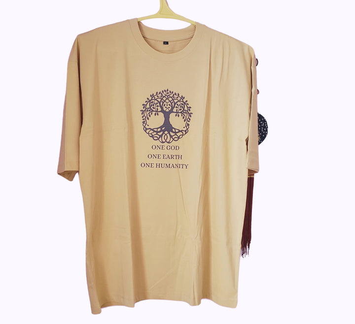 Tuscan Beige Half Sleeve Oversized T-Shirt